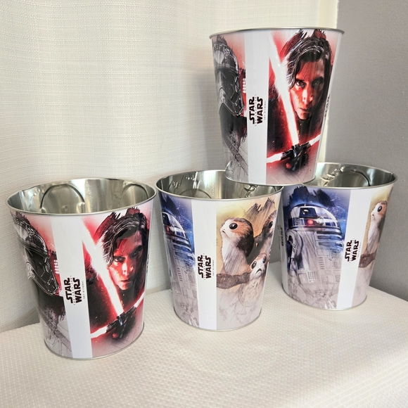 Star Wars VIII The Last Jedi Popcorn Tins Buckets Set Of 4 Movie Theater Promo - Picture 3 of 7